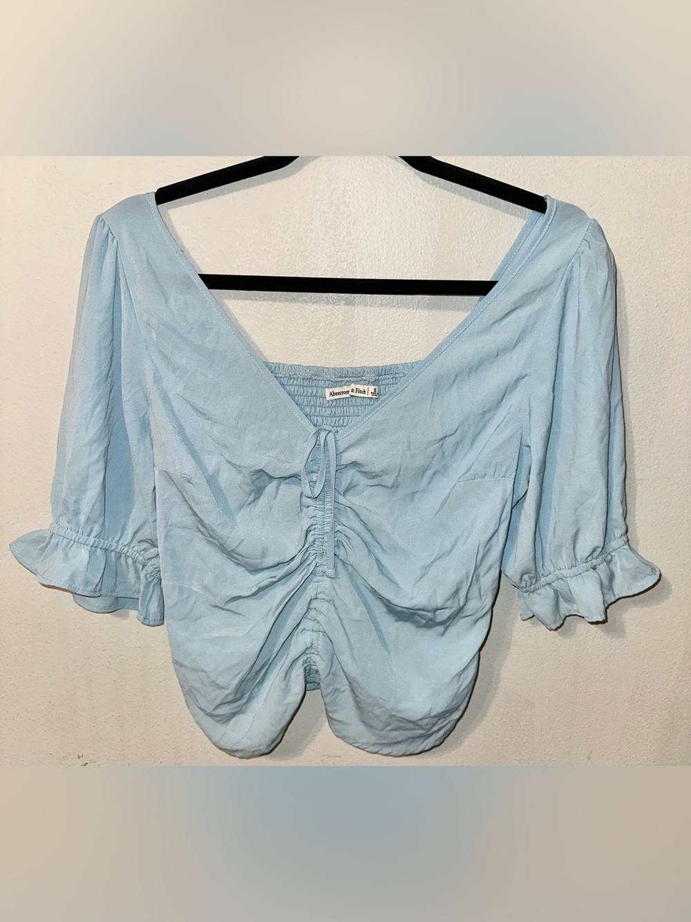 Abercrombie & Fitch Light Blue Ruched Blouse